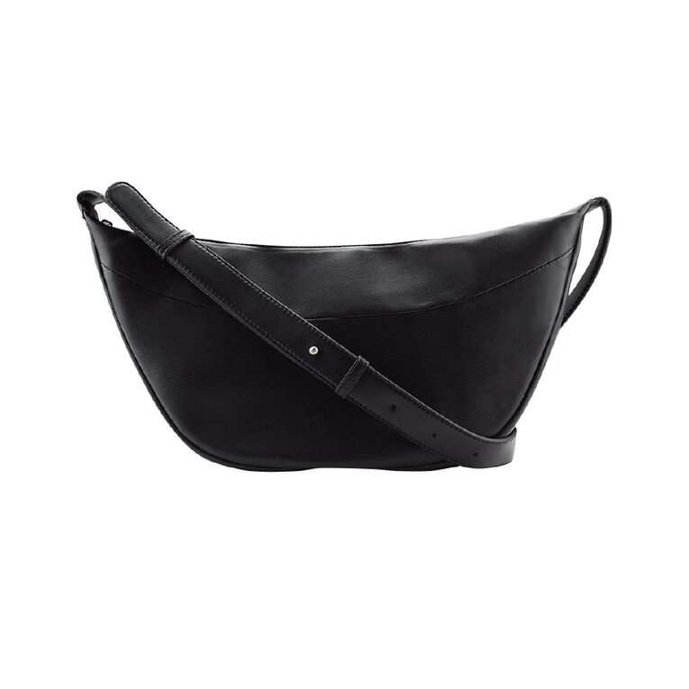 H&H PU Crossbody Bag, Black, hi-res