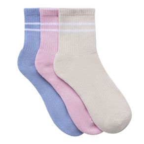 Active Intent Women's Stripe Half Crew Socks 3 Pack