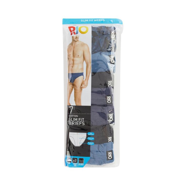 Rio Men's Slim Fit Briefs 7 Pack, Blue Dark, hi-res