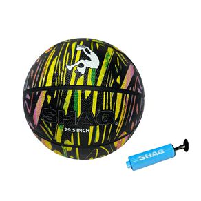 Shaq Rubber Basketball with Pump 29.5 Inches Size 7 Multi-Coloured