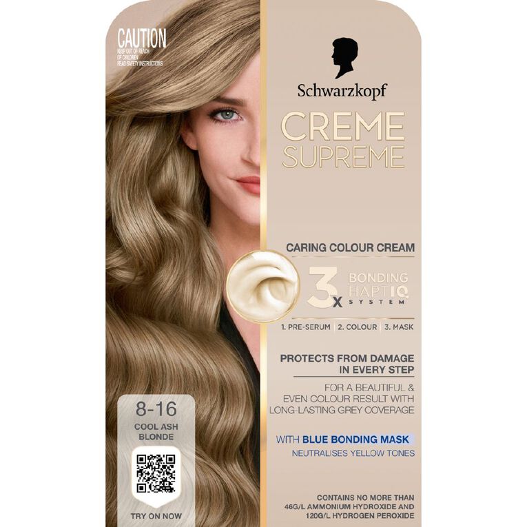 Schwarzkopf Creme Supreme 8.16 Cool Ash Blonde 180ml, , hi-res