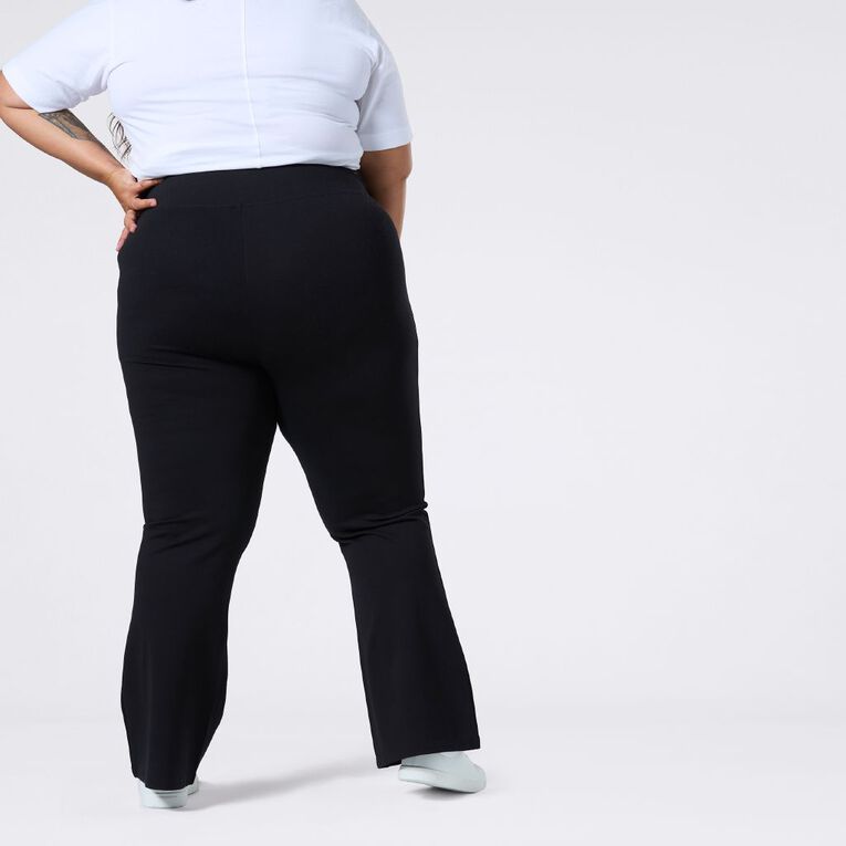 H&H Curve Women's Flare Ponte Leggings, Black, hi-res