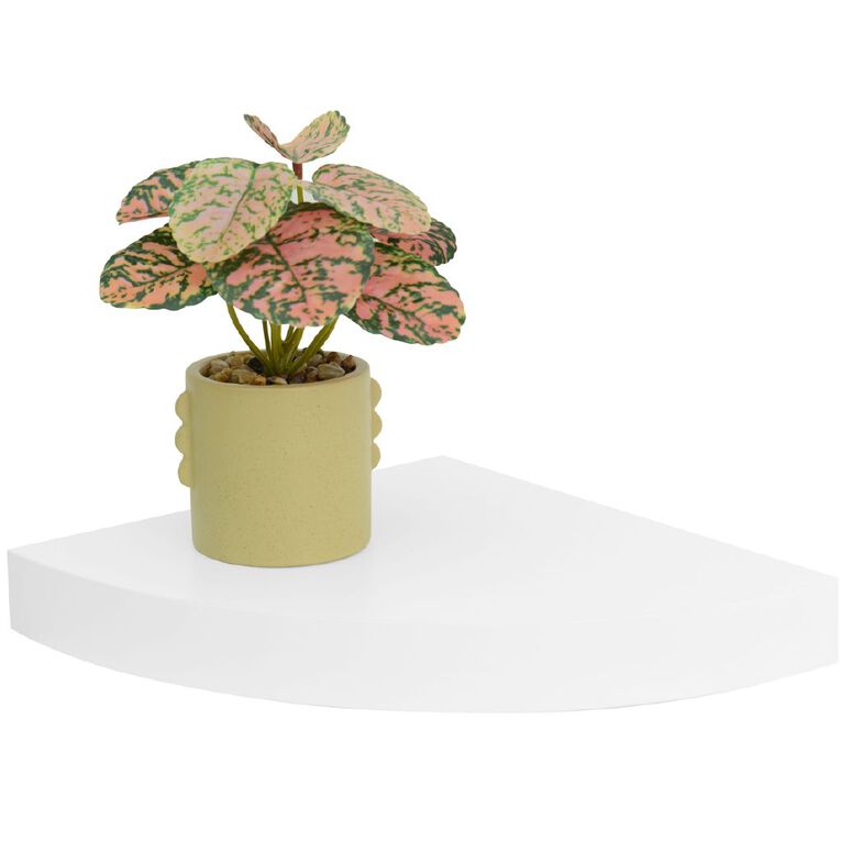 Living & Co Corner Wall Shelf White, , hi-res