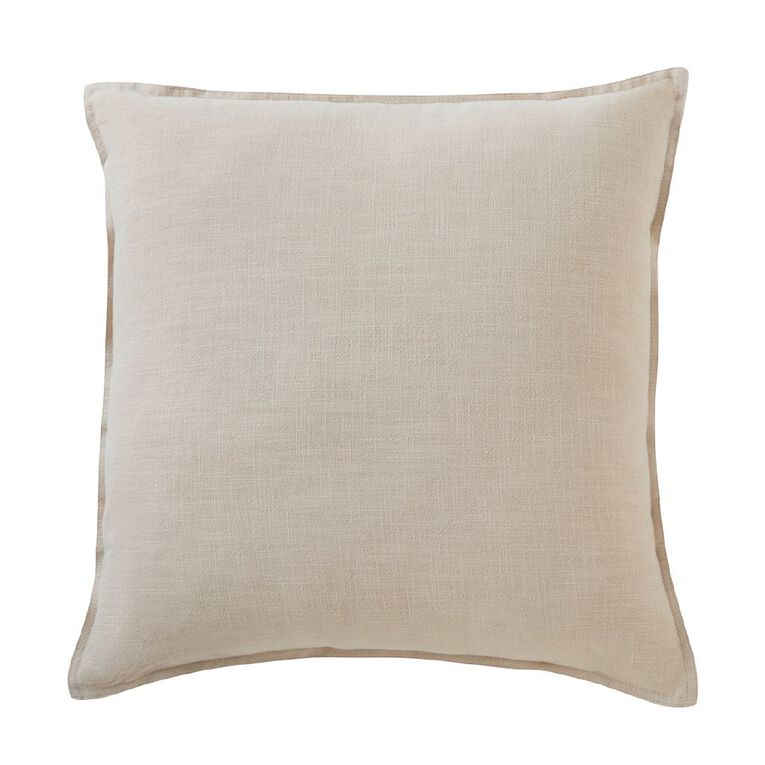 Living & Co Cushion Linen Rich Natural 50cm x 50cm, , hi-res