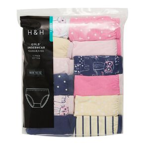 H&H Girls' Briefs 12 Pack