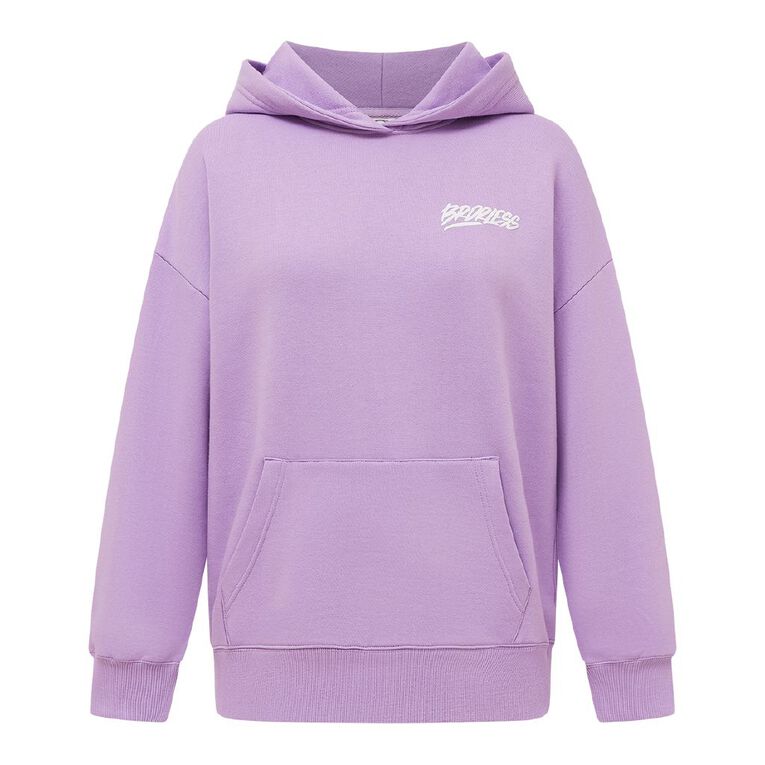 BRDRLESS Long Sleeve Graphic Hood, Purple Light, hi-res