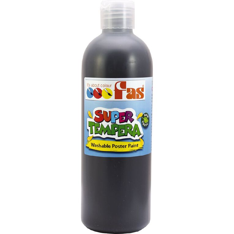FAS Paint Super Tempera Black 500ml, , hi-res