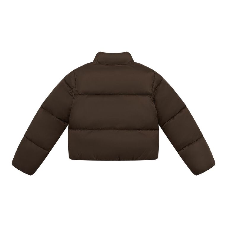 Young Original Cropped Puffer Jacket, Brown Dark, hi-res