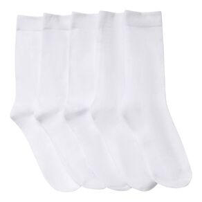 H&H Women's Plain Crew Socks 5 Pack
