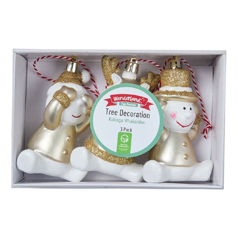 Wonderland Fun Festive Character Christmas Tree Decorations 3 Pack, , hi-res