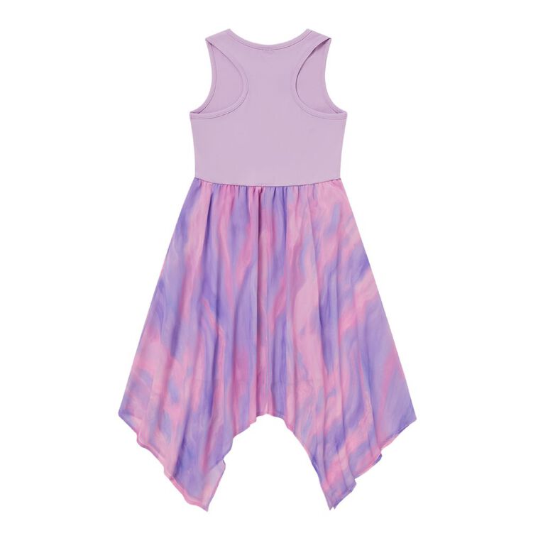 Young Original Chiffon Hanky Hem Dress, Purple Mid, hi-res
