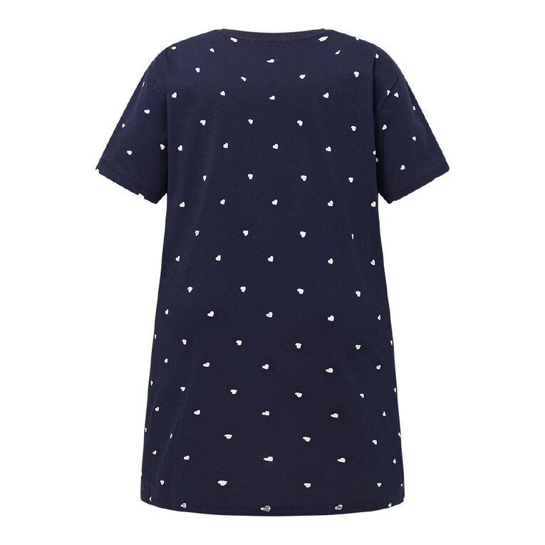H&H Women's Boxy T-Shirt Nightie, Blue Dark, hi-res
