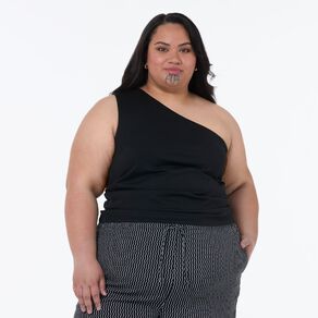 H&H Plus Women's Curve One Shoulder Tank