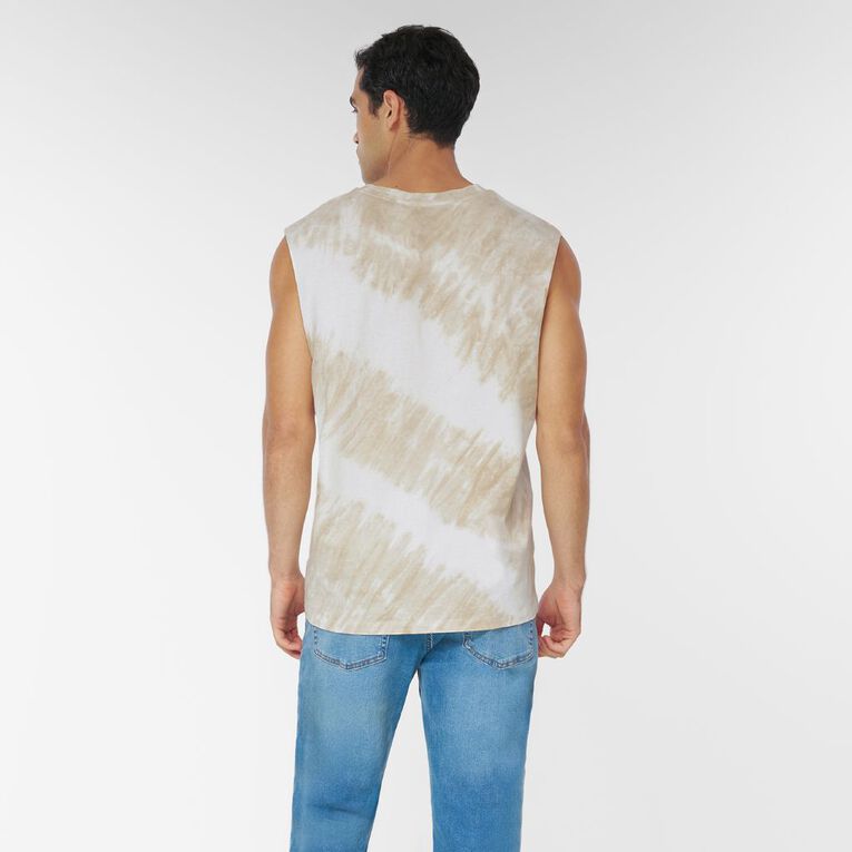 Garage Men's Acid Wash Muscle Singlet, Brown Light, hi-res