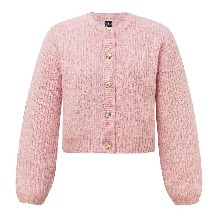 H&H Women's Fluffy Knit Cardigan, Pink Light, hi-res