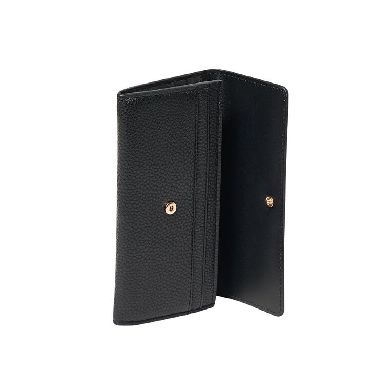 H&H Women's Zip Textured Purse, Black, hi-res