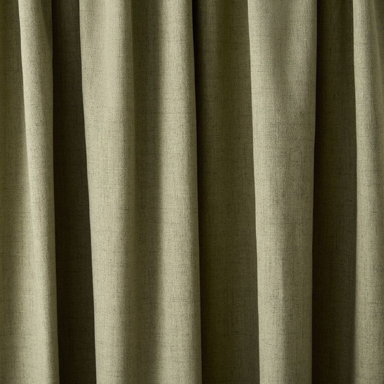 Living & Co Vienna Curtains Green 230-330cm Wide/160cm Drop, , hi-res