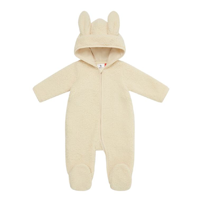 Young Original Babys' Sherpa Cosy Pramsuit, White, hi-res