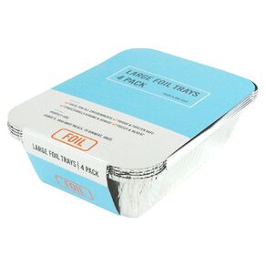 Snazzee Foil Tray Large with Lid 4 Pack