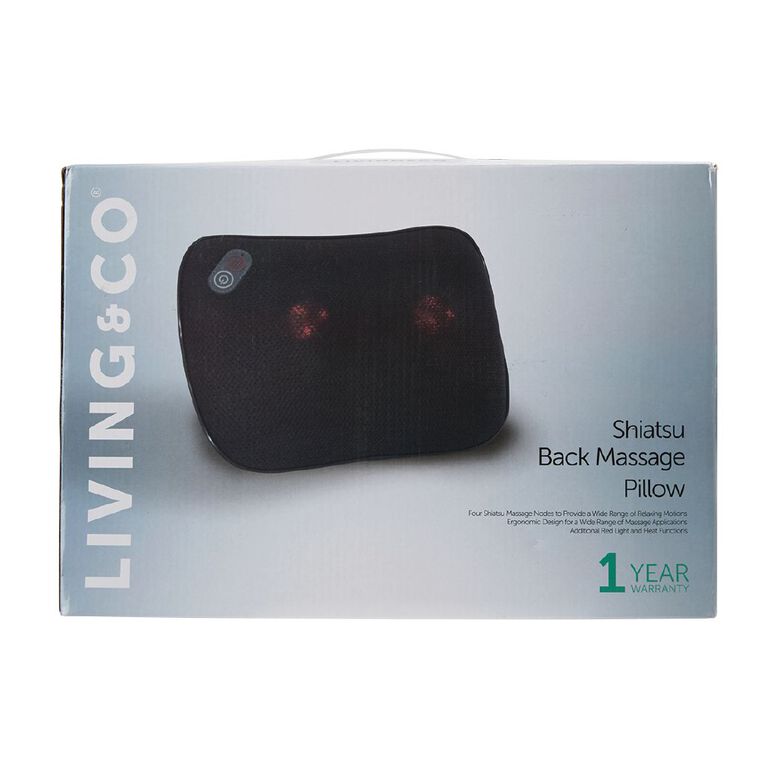 Living & Co Shiatsu Back Massage Pillow Black, , hi-res