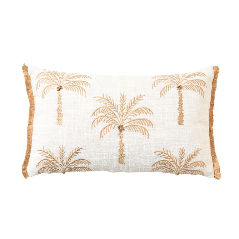 Living & Co Cushion Palm Natural 30cm x 50cm, , hi-res