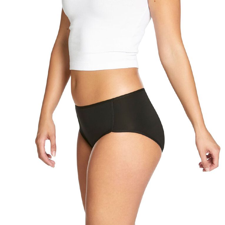 Love Luna Period Midi Briefs, Black, hi-res
