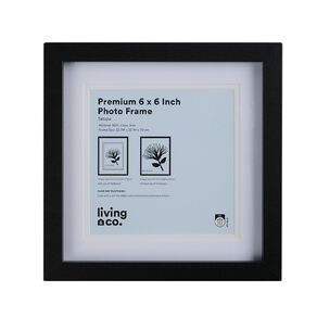 Living & Co Premium Photo Frame 6in x 6in Black