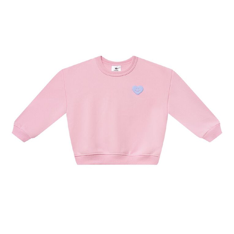 Young Original Toddler Girls' Cosy Fleece Sweatshirt, Pink Mid, hi-res