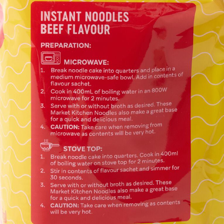 Market Kitchen Instant Noodles Spicy Beef 5 Pack, , hi-res