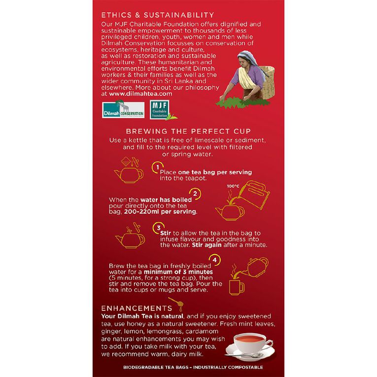Dilmah English Breakfast 50 Tagless Tea bags, , hi-res