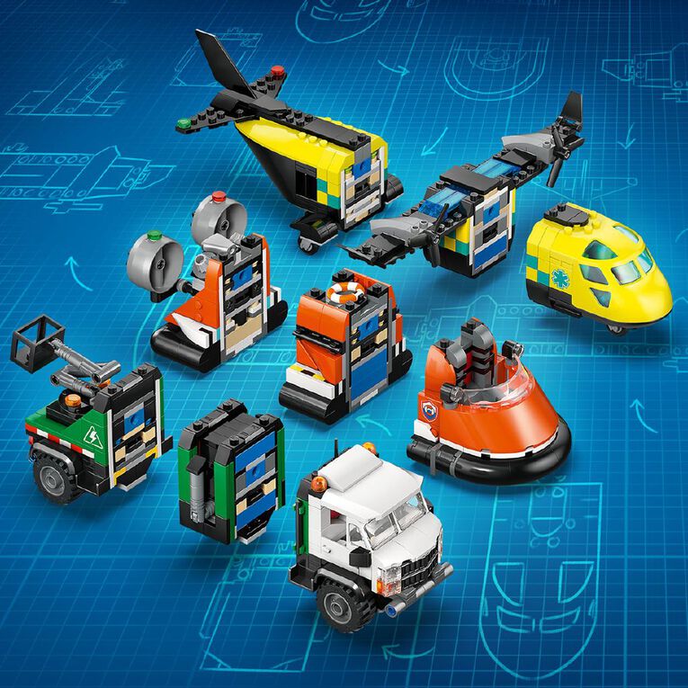 LEGO CITY Airplane Service Truck & Hovercraft Remix 60505, , hi-res