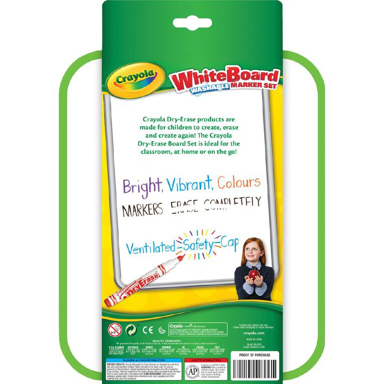 Crayola Dry Erase Board + 8 Washable Markers, , hi-res