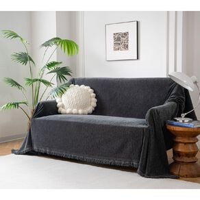 Living & Co Sofa Cover 3.5 Seater Plain Grey