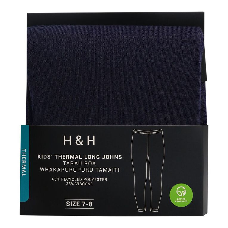 H&H Kids' Thermal Long Johns, Blue Dark, hi-res