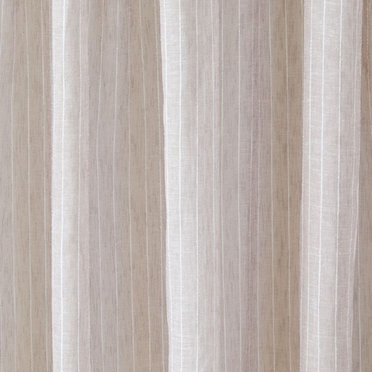 Living & Co Bella Striped Voile Natural 90-180cm Wide/213cm Drop, , hi-res