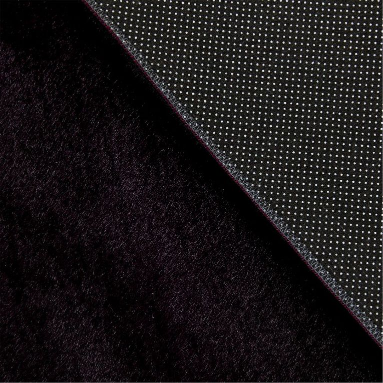 Living & Co Rug Faux Fur Plain Plum 120cm x 180cm, Plum, hi-res