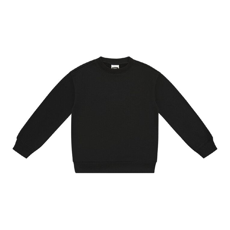 Young Original Kids' Plain Crew Sweat, Black, hi-res