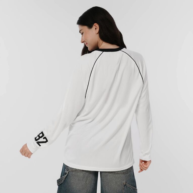 H&H Women's Long Sleeve Raglan Sports Tee, White, hi-res