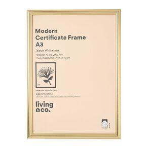 Living & Co Modern Certificate Frame Gold A3