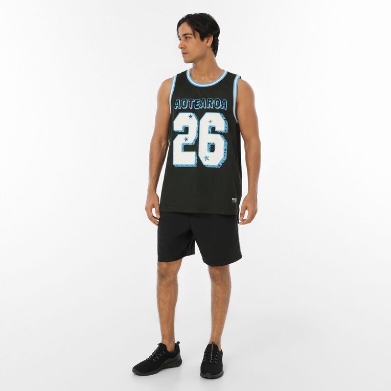 Active Intent Men's Supporter Basketball Singlet, Black, hi-res