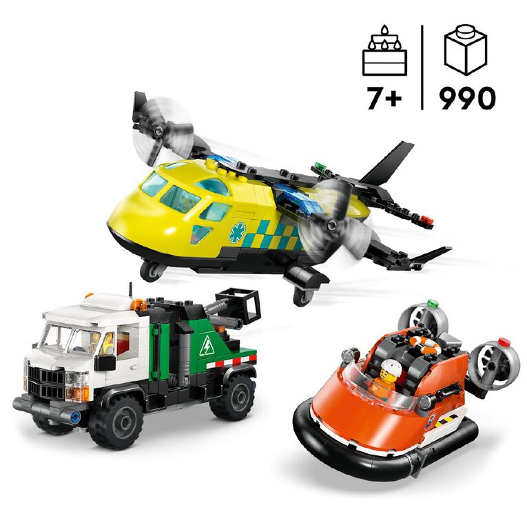 LEGO CITY Airplane Service Truck & Hovercraft Remix 60505, , hi-res