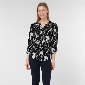 H&H Women's 3/4 Sleeve Henley Top