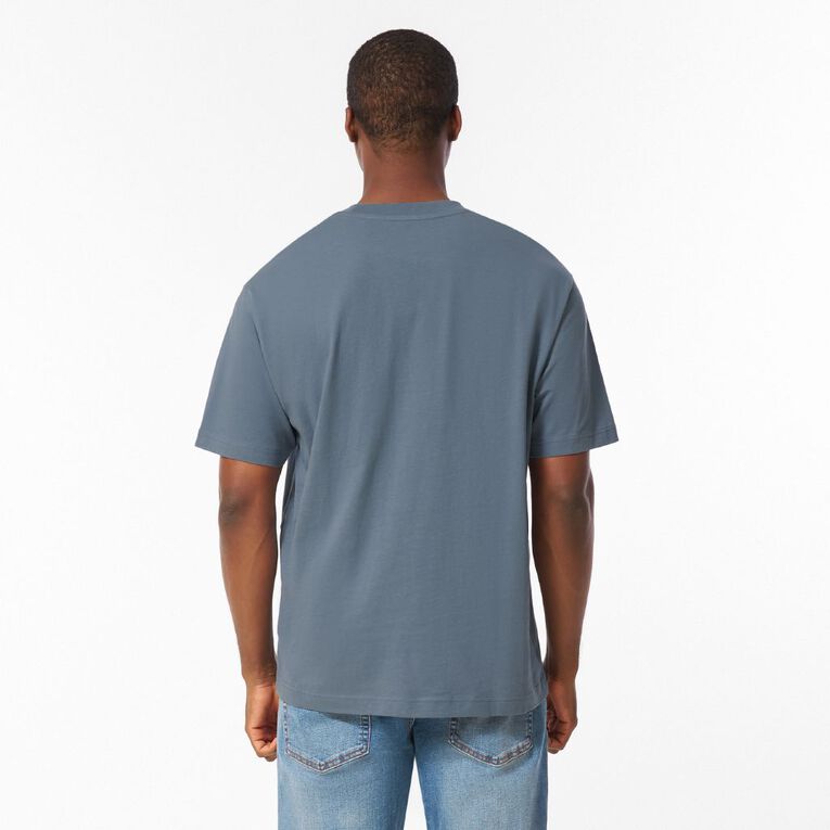 H&H Men's Midweight Embroidered Tee, Blue Mid, hi-res