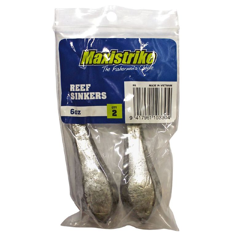 Maxistrike Fishing Sinkers Reef 6 oz 2 Pack, , hi-res