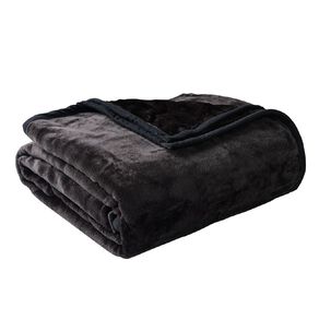 Living & Co 400gsm Mink Feel Blanket Black Queen