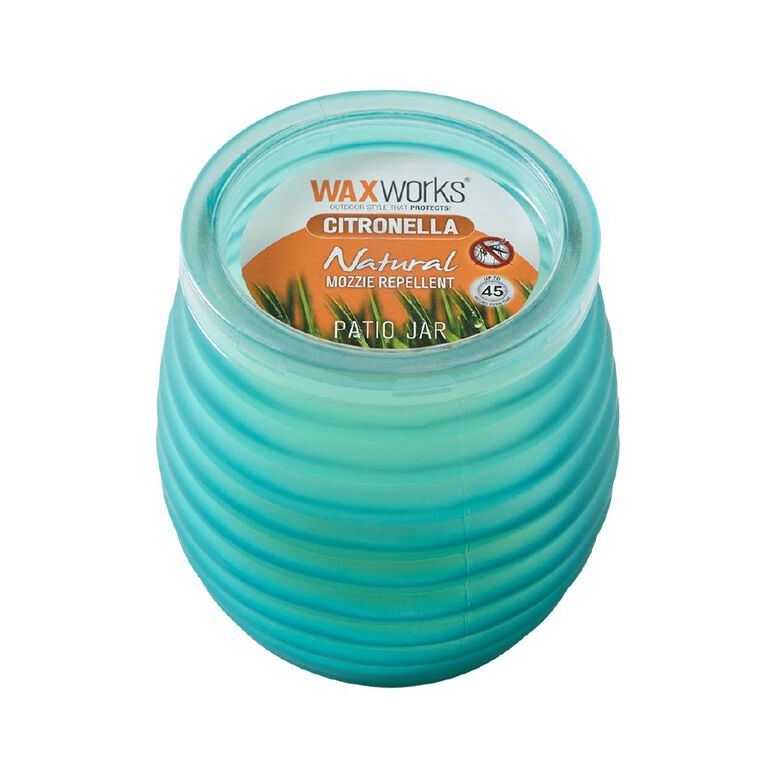 Waxworks Citronella Glass Patio Jar Candle 45 Hours Assorted, , hi-res