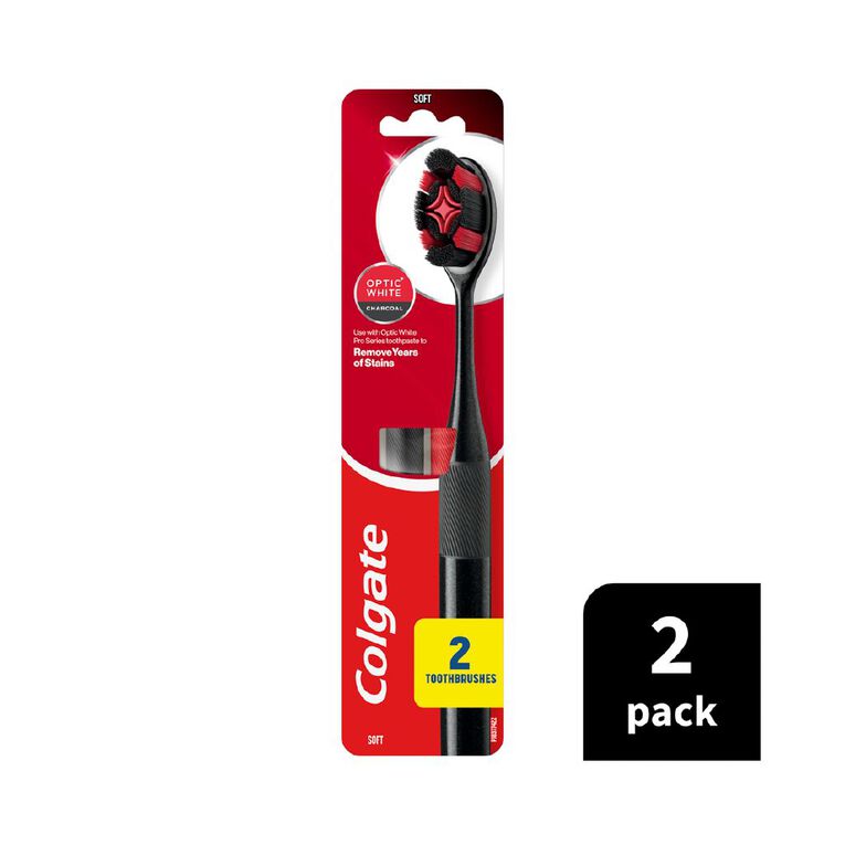Colgate 360 Optic White Charcoal Soft 2 Pack, , hi-res