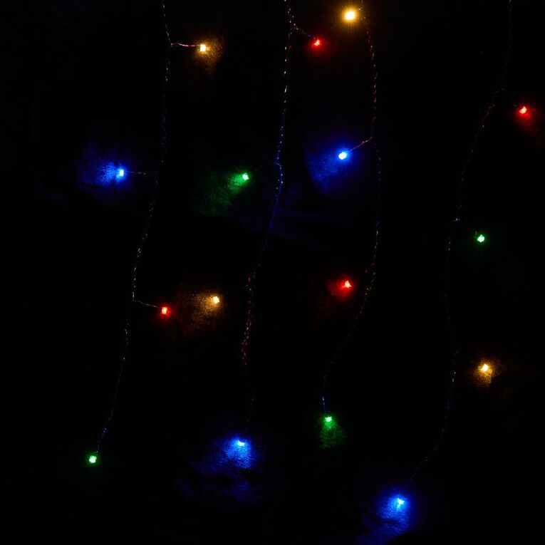 Wonderland Plug-in Icicle Christmas Lights Multi-Coloured 3.9m, , hi-res