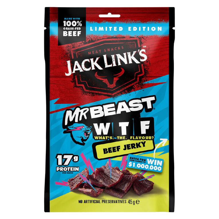 Jack Links Mr Beast What's The Flavour Beef Jerky 45g