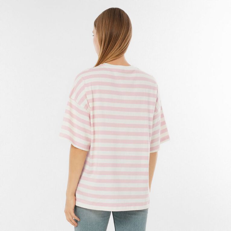 H&H Women's Oversized Cotton Slouchy Tee, Pink, hi-res